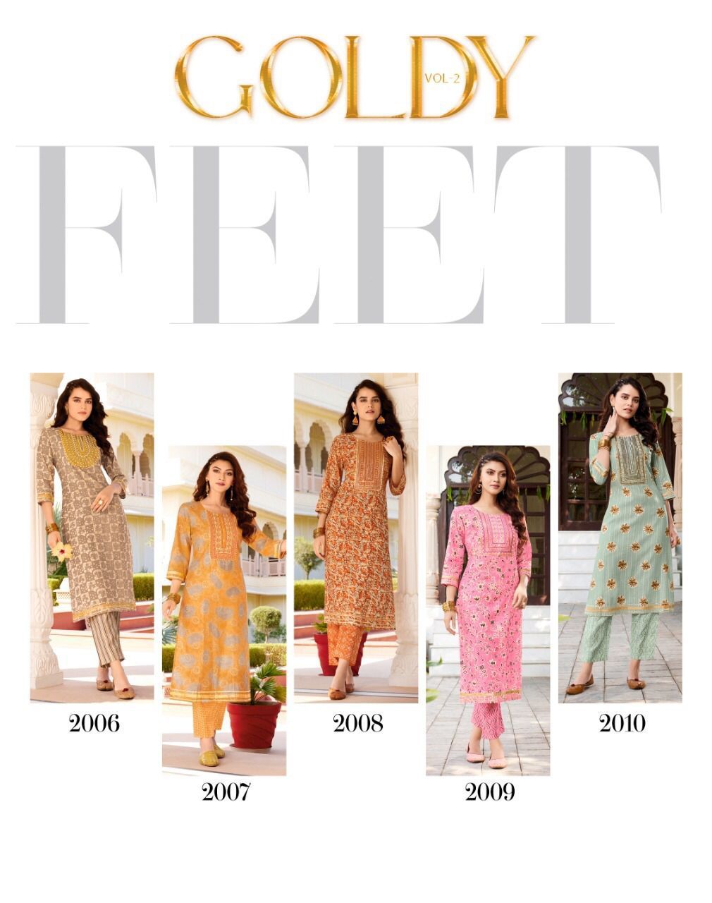 Diya Trends Goldy Vol 2 Fancy Ethnic Wear Wholesale Kurtis With Bottom Catalog